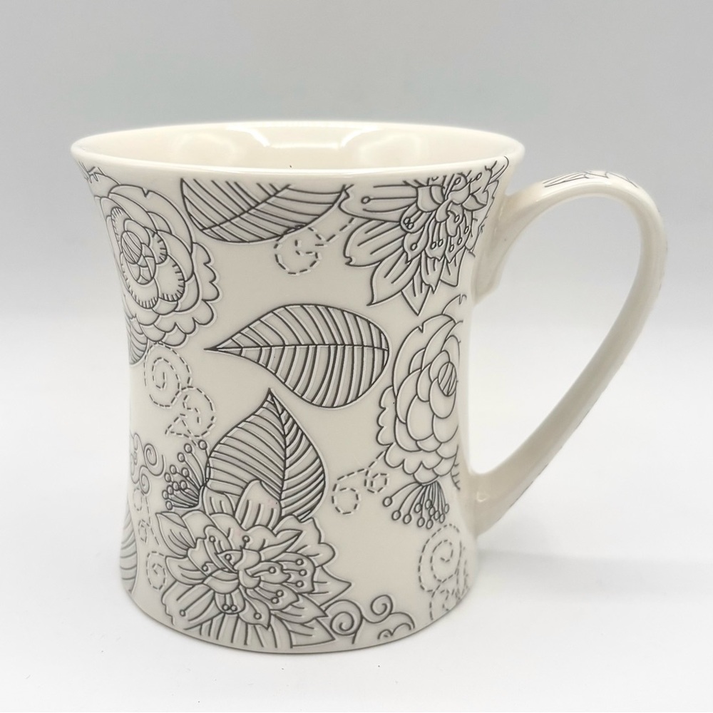 Teavana Linea Poppy Floral Pattern Coffee / Tea Mug